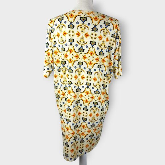 Lularoe Irma Top Short Sleeve Scoop Neck Floral Multicolor Modest Size XXS - Picture 3 of 8